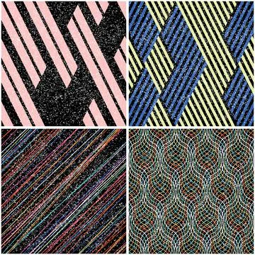 4 different vector patterns in the same package_m Stockillustratie