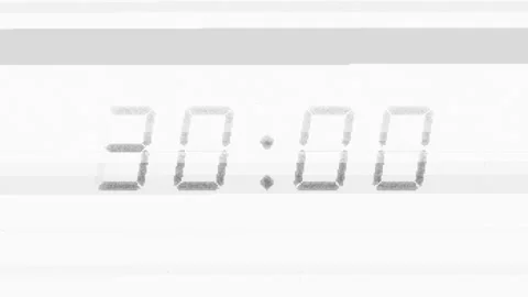 4 digit, digital clock counting down from 30 seconds. Black text on white with 스톡 동영상 311806717