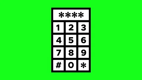 4 Digit Pin Code Entry Animation on Green Screen | Secure Password Input Ke.. Stock Footage 309524208