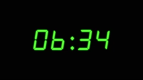 4-digits 10 seconds digital clock count-up timer. Green and black colour Stock Footage 232973177