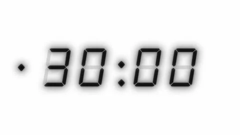 4 digits, 30 second digital clock counting down from 30 seconds with flashing 스톡 동영상 311803087