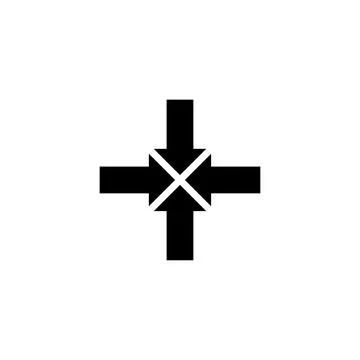 4 Direction Arrow in Center, Converge Arrows. Flat Vector Icon illustration Stock Illustration