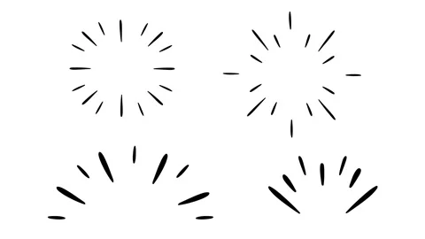 4 doodle accent bursts, hand drawn animations on a white background Stock Footage 321703205