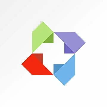 4 element rotate like paper pattern art texture ornament seamless paint color Stock-Illustration