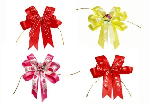 4 fabric bow Stock Photos