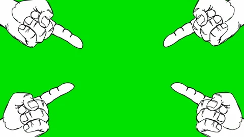 4 Fingers Points Center of the Frame Video stock 152374176