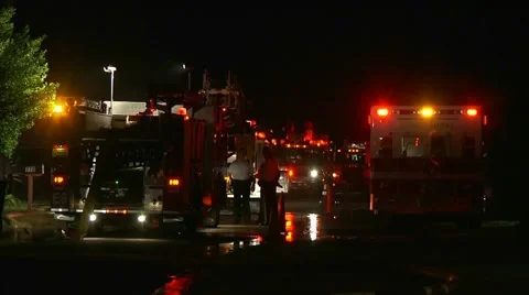 4 Fire Trucks Stock Footage 938899