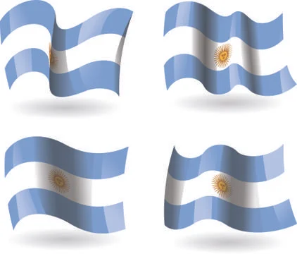 4 Flags of Argentina Illustration