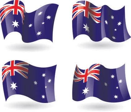 4 Flags of Australia Illustration