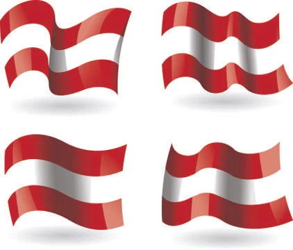 4 Flags of Austria Illustration
