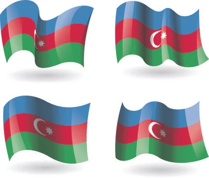 4 Flags of Azerbaijan Illustration