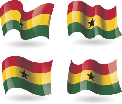 4 Flags of Ghana Illustration