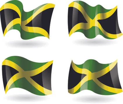 4 Flags of Jamaica Illustration
