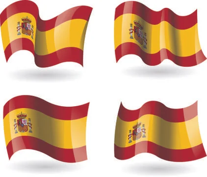4 Flags of Spain Illustration