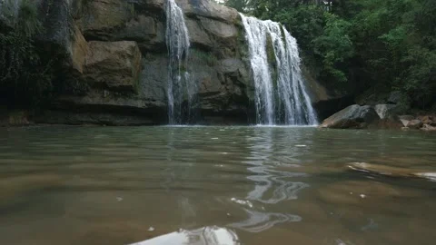 4 flat aesthetics of a waterfall and its stream with electronic stabilizer a 動画素材 134642177