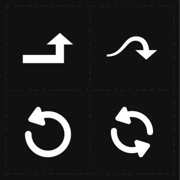 4 flat modern arrows Stock Illustration