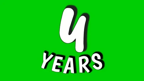 4 four years digit animation motion graphics on green screen.celebration, Stock Footage 275827686