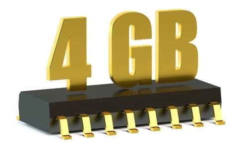 4 Gb RAM or ROM memory chip for smartphone and tablet Stock Illustration