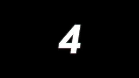 4 glitch number display animated glitch number 4 text bg background old tv .. Stock Footage 281304191