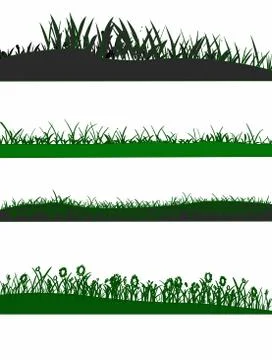 4 Grass graphic elements Stockillustratie
