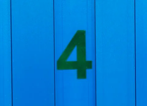 4 - green on blue Stock Photos