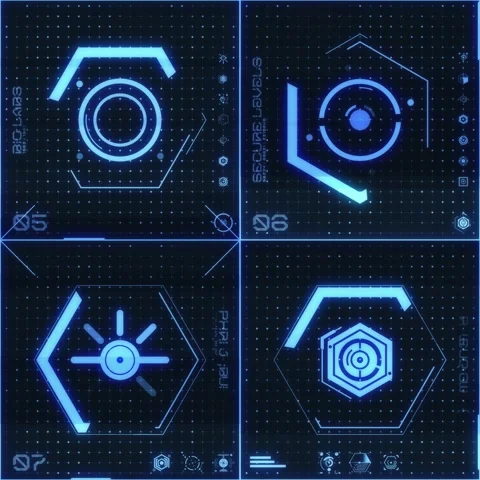 4 Grid Icon Panel 02 Stock Footage 294040114