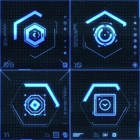 4 Grid Icon Panel 03 Stock Footage 294040136