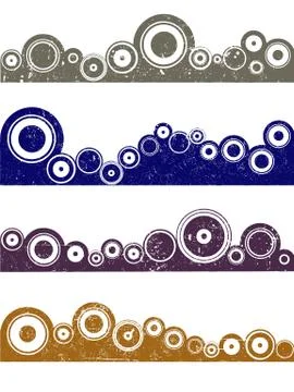 4 Grunge Landscape Circle elements  Illustrazione stock