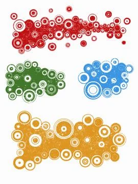 4 Grunge Landscape elements  Illustrazione stock