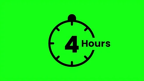 4 Hours green screen animation. Service opening hours, work time or deliver.. Stock Footage 333139358