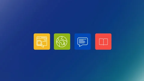 4 icon animated motion video 4k ultra HD gradient background Stock Footage 224668401