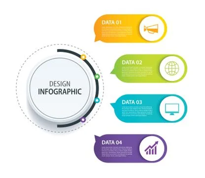 4 infographic design vector and marketing icon.Can be used for workflow layou 스톡 일러스트