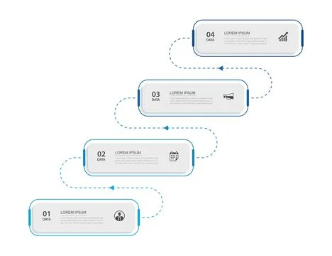 4 infographics data with arrows symbol timeline template. Illustration busi.. Stock Illustration