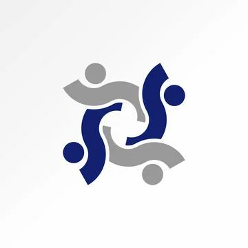 4 initial S font like happy active human pattern monogram community Illustrazione stock