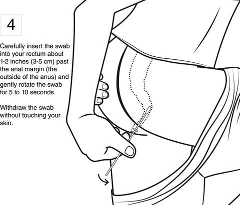4-insert the swab into the rectum Stock Illustration