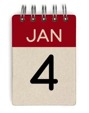 4 jan calendar Stock Illustration
