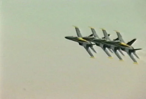 4 jets nose to tail Stock Footage 300005