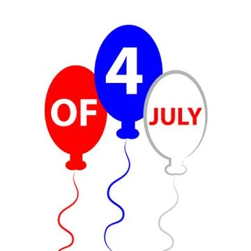 4 of july symbol isolated on white background Stock Illustration