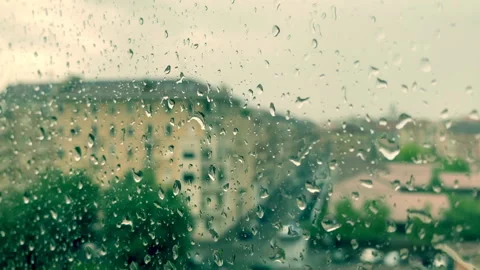 4 K Cinematic Rain Window 動画素材 157283991