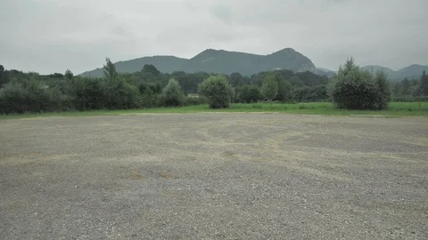 4 k panorama view of beautiful mountain hgreen hill place at foggy rainy day, a Stock Footage 93214541
