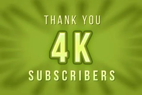 4 K  subscribers celebration greeting banner with Green Embossed Design Illustrazione stock