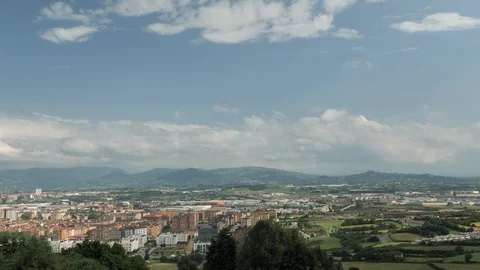 4 k Timelaps frame posterise fasted video with view of small cosy Spanish town Stock Footage 92483134