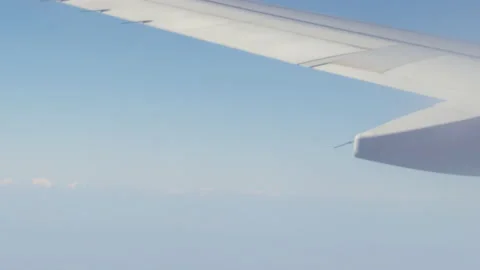 4 k video real time from airplane fluffy white beautiful clouds heaven Stock Footage 204924651