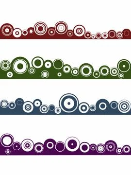 4 Landscape circle elements 스톡 일러스트