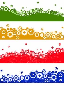 4 Landscape elements - Circles and Grunge circles Stock Illustration