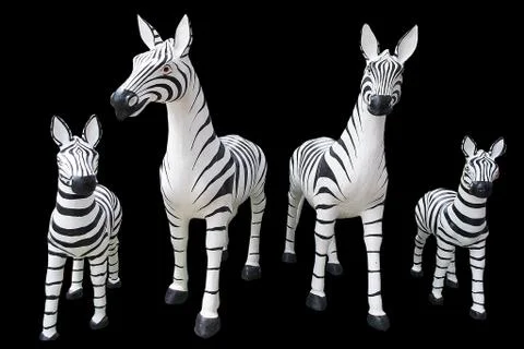 4 large statue of zebra Stock Photos