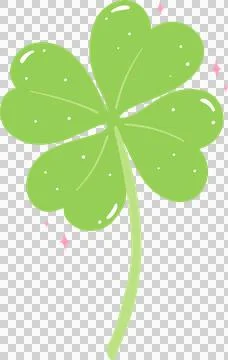4 Leaf Clover with stem Stock Illustration