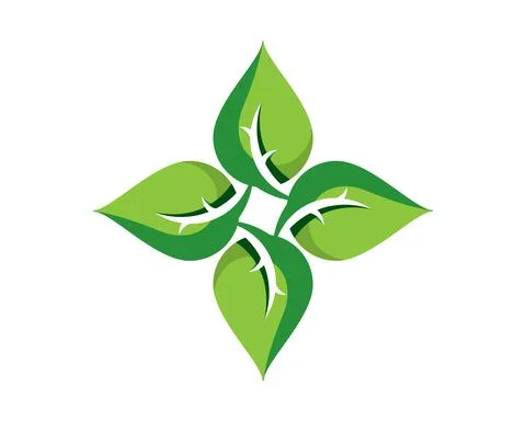 4 leaf forming a square logo Stock Illustration