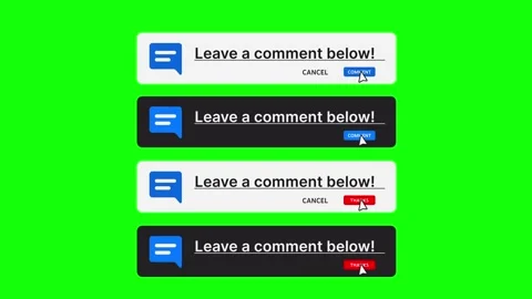 4 Leave a Comment UI Animations - Light and Dark - Green Screen 4K Stock Footage 334017907