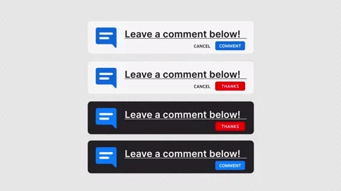 4 Leave a Comment UI Animations - Light and Dark - Alpha Channel 4K Stock Footage 334017946